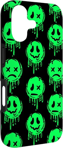 Vista 3 de Melting Happy Face Smile Trippy Sad Face Graffiti Green Case for iPhone 17