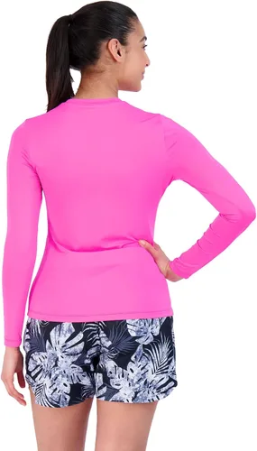 Vista 6 de ZeroXposur Conjunto de traje de baño con camiseta UV y pantalón corto para mujer, camiseta de manga larga con pantalón corto de natación estampado