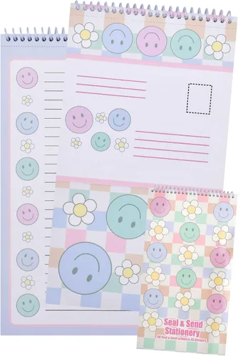 Vista 15 de iscream Seal and Send - Bloc de notas de papelería de 40 hojas con sellos, pelotas de playa 40 Pack, Cute Design, Spiral Bound, Large 10.5" x