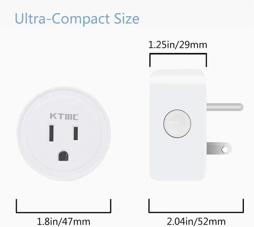 Vista 7 de KTMC Paquete de 4 enchufes inteligentes, compatible con Alexa y Google Home, no requiere concentrador, control remoto, certificado ETL