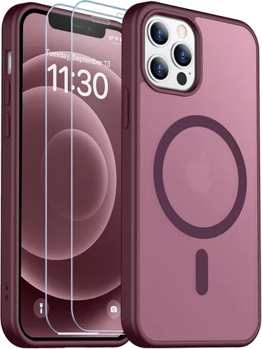 Vista 198 de SPIDERCASE Funda magnética translúcida diseñada para iPhone 11, con 2 protectores de pantalla de vidrio templado, antihuellas, para iPhone 11 de 6.1
