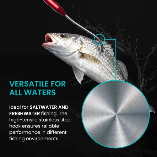 Vista 11 de GAFFER SPORTFISHING Aluminum Fish Gaff Hook Lightweight Fishing Pole with Sharp Stainless Steel Spear Hook Ergonomic Foam Grips, Secure Lanyard