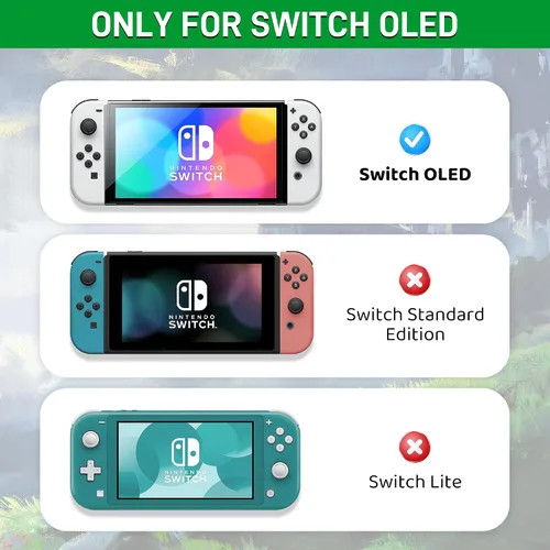 Vista 6 de GLDRAM Theme for Zelda Protective Case Compatible with Nintendo Switch OLED, Anti-Scratch Accessories Bundle for Tears of the Kingdom with Dockable