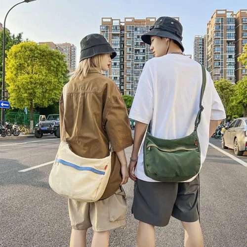 Vista 8 de Bolso de lona para mujeres y hombres, bolsos unisex para mujer, bolsos cruzados, bolso de hombro Hobo para adolescentes y niñas