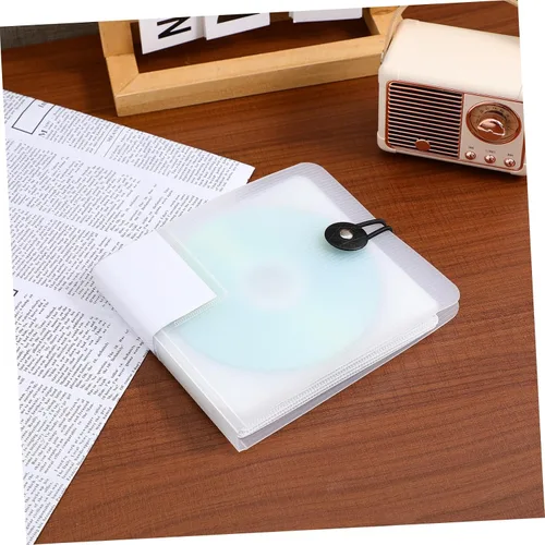 Vista 6 de SUPVOX Estuche de almacenamiento con soporte de CD 12 Capacidad Cd Bag DVD Case Secure Buckle Design