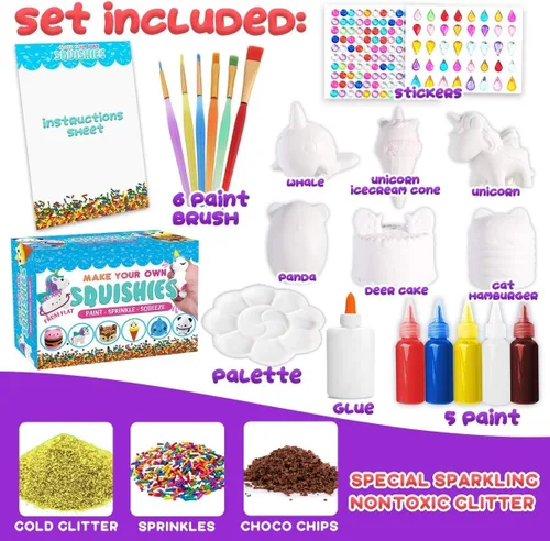Vista 2 de Insnug Juguetes sensoriales esponjosos, juguete para aliviar el estrés para niñas y niños de 4, 6, 8, 10 años, Kawaii Jumbo DIY Slow Rising Squeeze