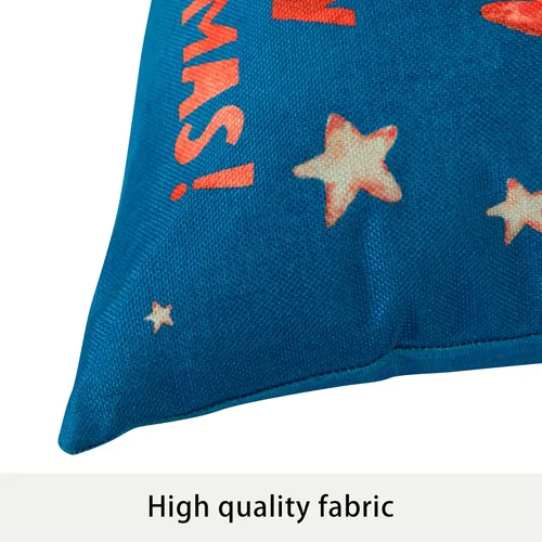 Vista 2 de BEDSUM Funda de almohada de lino de 18 x 18 pulgadas, funda de cojín decorativa, funda de almohada cuadrada con patrón de ángel para sofá