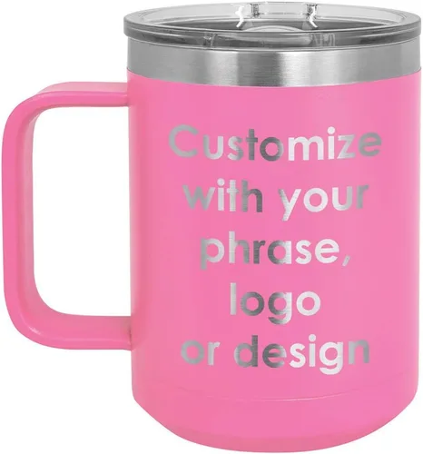 Vista 9 de Personalizado Negro 15 oz taza de café w/tapa deslizante superior Añadir su texto personalizado con nombres, frase, diseño o logotipo