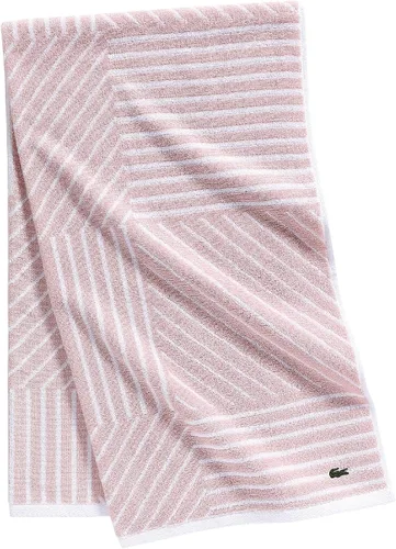 Vista 20 de Lacoste Guethary - Toalla de baño 100% algodón a rayas, aloe, 30 x 54