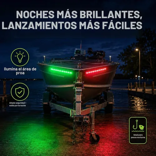 Vista 7 de Boaton Luces de navegación LED para barco marino, luces de pesca nocturna, sin taladrar, luces de arco para cubierta, luces de cortesía, luces