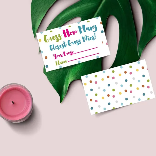 Vista 3 de Tarjetas de juego Candy Guessing, paquete de 50, actividades de juegos y decoraciones.