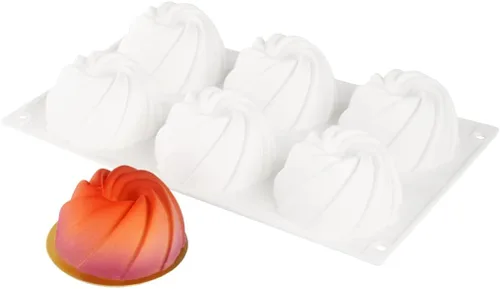 Vista 24 de Restaurantware -Molde de bola de 8 cavidades de pastelería, 1 molde de chocolate listo para horno - Molde de silicona blanca flexible, congelable