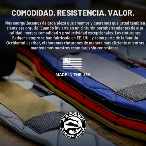 Vista 6 de Occidental Leather Badger Juego de carpintero - Pequeño, Sawdust Sage - 27 bolsillos y portaherramientas - Fabricado en Estados Unidos Serrín Sage