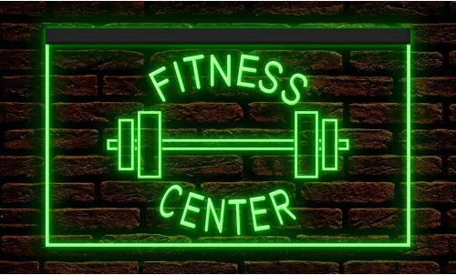 Vista 4 de 160034 - Letrero de neón con luz LED para gimnasio, sala de gimnasio, sala de gimnasio (12 x 8 pulgadas, 16 colores por control remoto)