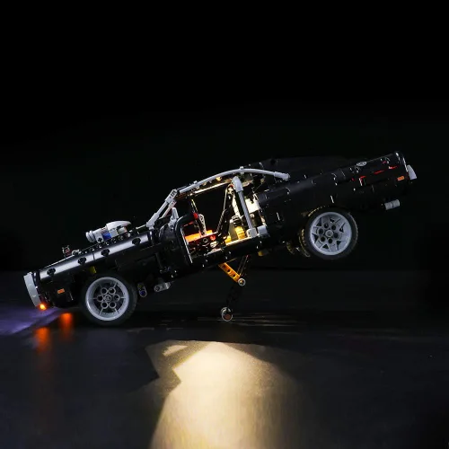 Vista 5 de BRIKSMAX - Kit de iluminación LED para Dodge Charger Technic Fast & Furious Dom, compatible con el modelo de bloques de construcción Lego 42111,