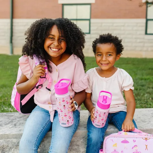 Vista 2 de Wildkin Kids - Botella de agua de acero inoxidable de 14 onzas para niños – Sin BPA, a prueba de fugas, aislada, fácil de limpiar - Ballerina