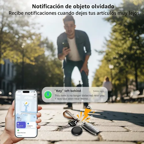 Vista 5 de Rastreador GPS para vehículos, funciona con Android e iOS, Apple Find My, sin tarifa mensual ni suscripción, dispositivo de seguimiento magnético