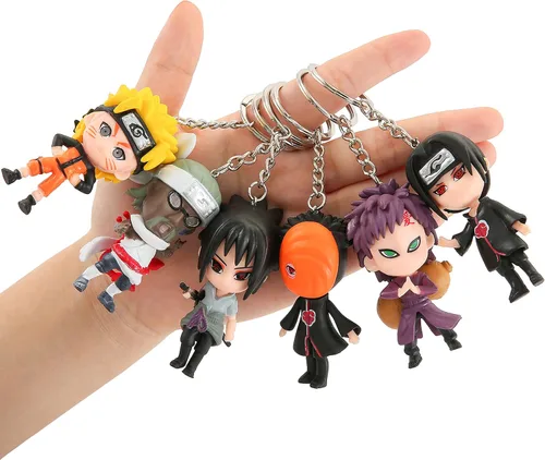 Vista 3 de Llavero de anime para decoración de tartas, figuras de acción, figuras de dibujos animados, decoración de fiesta, mini juguete, suministros