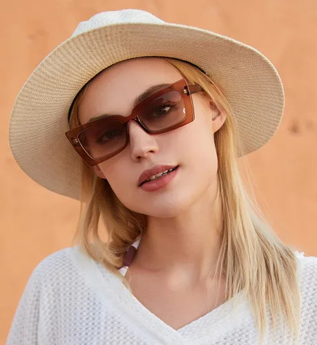 Vista 6 de MRJHS Gafas de sol vintage para mujer ojo de gato gafas de sol retro marco cuadrado gafas UV400 protección moda