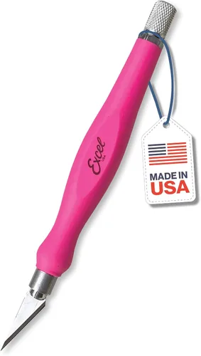 Vista 8 de Excel Blades Fit Grip - Cuchillo de manualidades con hoja en ángulo de acero al carbono ultra afilada #11 - Cuchillo de precisión con agarre de goma