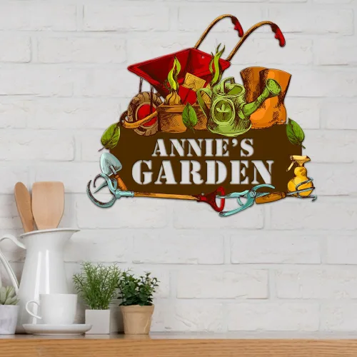 Vista 4 de MeMate Letreros de jardín, letreros de metal personalizados para jardín, letrero de jardín para personalizar, arte de pared con nombre personalizado