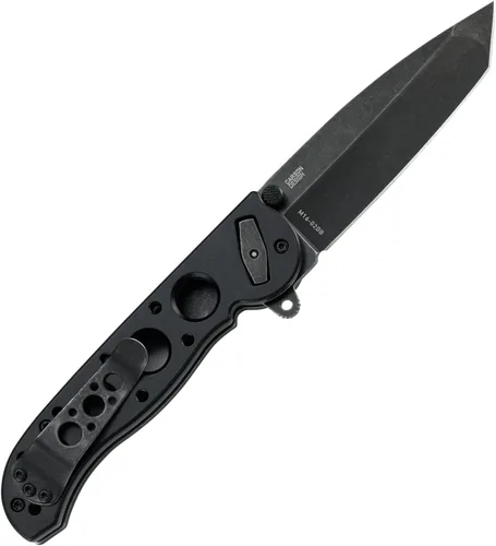 Vista 2 de CRKT Cuchillo plegable M16-02DB con cerradura de cerrojo: hoja de borde liso D2, mango de aluminio, clip de bolsillo reversible, M16-02DB