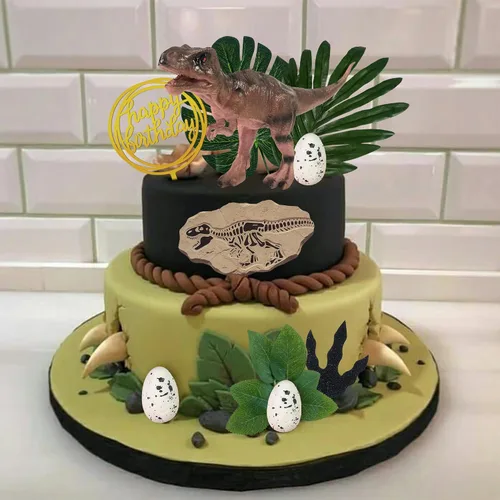 Vista 6 de Decoración para tartas de dinosaurio, garras de dinosaurio de arcilla y marcas de rascar, decoraciones para pasteles para temática de dinosaurios