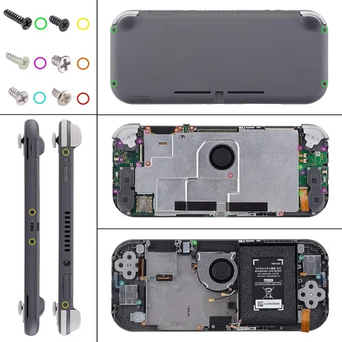 Vista 6 de eXtremeRate Gradient Translucent Purple Rose Red DIY Replacement Shell for Nintendo Switch Lite, NSL Handheld Controller Housing wScreen Protector