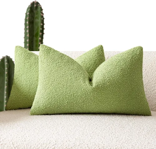 Vista 48 de Foindtower - Juego de 2 fundas decorativas de textura de bucle, fundas de almohada acentuadas, fundas de cojín sólidas, neutrales, para sofá, silla