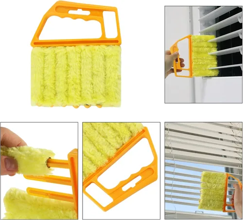 Vista 2 de 8 piezas de herramientas de limpieza de ranuras de mano, cepillos de limpieza de hendiduras para puertas y ventanas, limpiadores de ciegos, cepillo