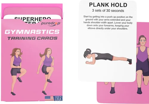 Vista 7 de Tarjetas de ayuda de entrenamiento de gimnasia Puredrop: Excelentes ejercicios de entrenamiento para práctica en solitario. Ejercicios