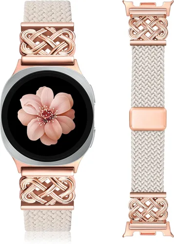 Vista 14 de Correa trenzada magnética compatible con Samsung Galaxy Watch 8 7 6 5 4 FE de 40mm 44mm/8 6 Classic/5 Pro/4 Classic/3 de 41mm/Active 2 para mujeres