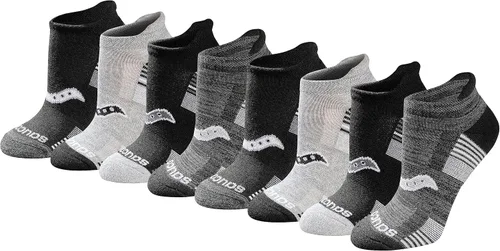 Vista 40 de Saucony Women's RunDry Performance Heel Tab Athletic Socks, Available in S-L (8, 16, 24 Pairs)