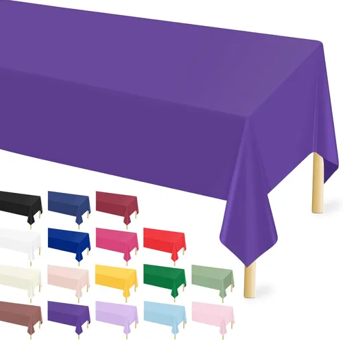 Vista 51 de Mulbozy Mantel de plástico negro desechable 4 unidades, 54 × 108 pulgadas