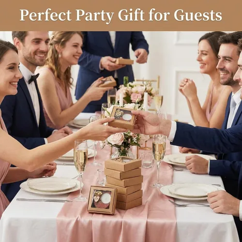 Vista 6 de 12 velas de boda con forma de corazón de madera rústica, regalos de agradecimiento para aniversario de invitados, decoración de fiesta de compromiso