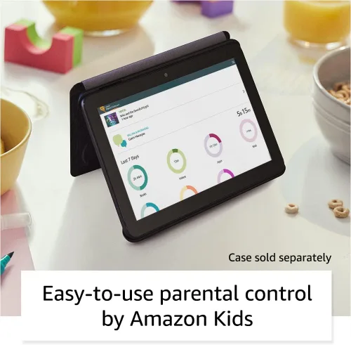Vista 7 de Tablet Amazon Fire 7 (último modelo) como nueva. Pantalla de 7″, para ver y leer, menos de $80 con batería de 10 horas de duración, 32 GB. Negro