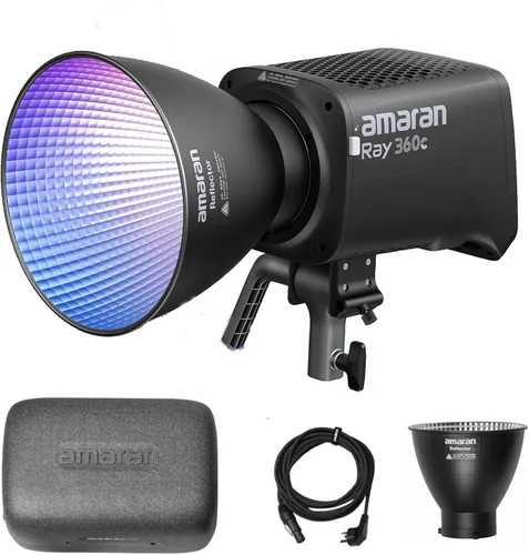 Vista 12 de Amaran Ray 60c RGB LED Video Light with Octa Dome 30 Softbox Portable Bag