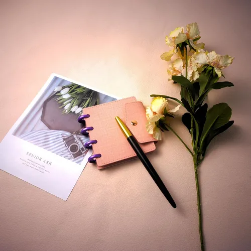 Vista 4 de Crapyt 14 discos de plástico para carpeta de hojas sueltas, discos planificadores, de 0.91 x 0.2 pulgadas, color morado, para papel, documentos