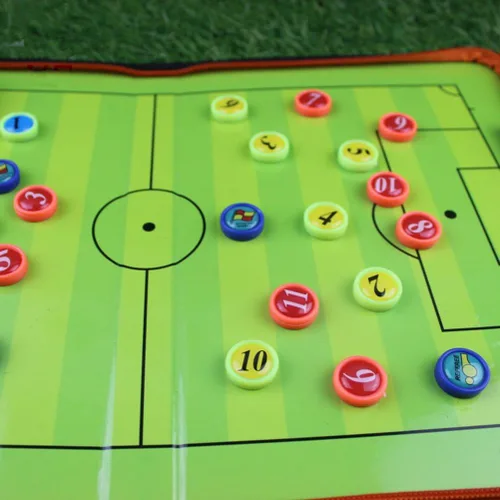Vista 5 de Tabla táctica magnética para entrenadores de fútbol, portapapeles de entrenamiento de borrado en seco, herramienta de entrenador plegable