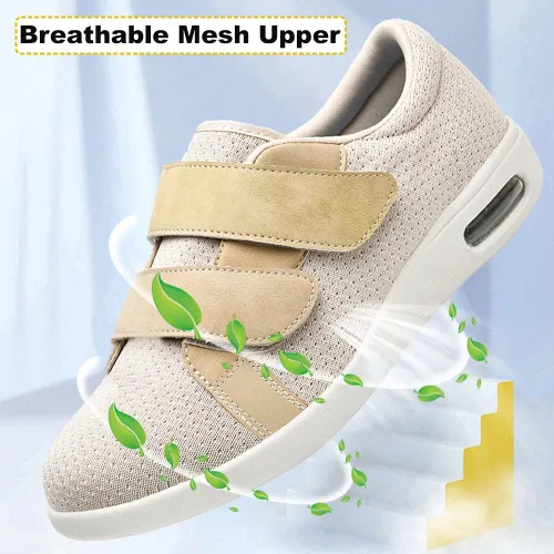 Vista 4 de W&LESVAGO Zapatillas diabéticas para hombre con correa de clusure extraíble, antideslizantes, ligeras, anchas, ajustables, para pies hinchados