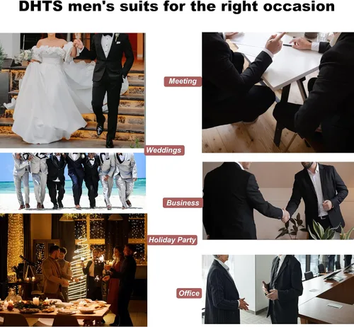 Vista 7 de Men Suit 3 Piece Set Slim fit Tuxedo Suits for Business Wedding Prom Suits
