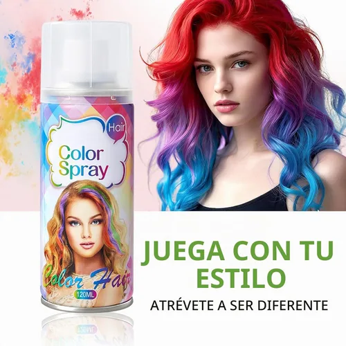 Vista 7 de Spray de color temporal para el cabello, tinte para el cabello rojo, tinte de cabello para mujeres, tinte temporal para el cabello, lavable, fácil