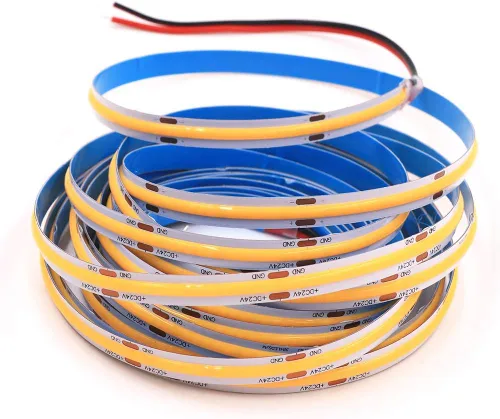 Vista 5 de COB - Tira de luces LED, 16.4 ft/16.4 pies, flexible, flexible, flexible, flexible, luces de cuerda LED COB, 12 V, 320 LEDs/m, blanco cálido, 3000