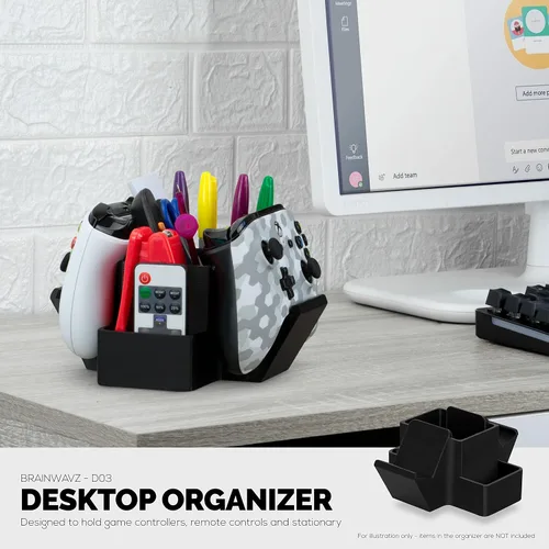 Vista 7 de Soporte Dual para Controlador de Juego, Control Remoto de TV y Organizador de Escritorio Estacionario, Diseño Universal para Gamepads de Xbox ONE