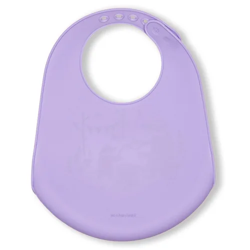 Vista 2 de Modern Twist - Babero 100% silicona de grado alimenticio, impermeable y reutilizable, Badger Family - Lavanda