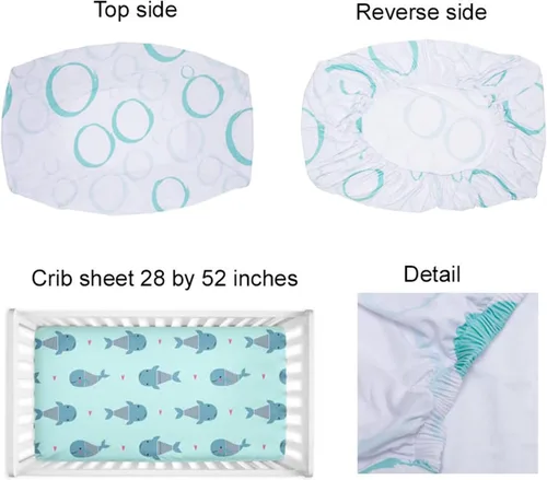 Vista 3 de Sábanas personalizadas para cuna de bebé con nombre, sábanas ajustadas personalizadas para cuna para bebés, juegos de ropa de cama de bebé, sábanas