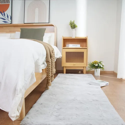 Vista 25 de Ghouse Alfombra ultrasuave de pelo sintético de conejo 2x3, alfombras lavables a máquina para dormitorio, alfombras esponjosas para sala de estar