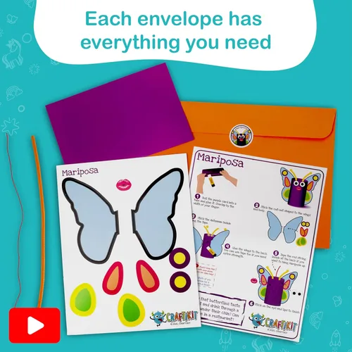 Vista 7 de Craftikit® - Kit galardonado de 20 manualidades de animales para niños de 3 a 10 años, kits de manualidades con todo incluido, divertida caja