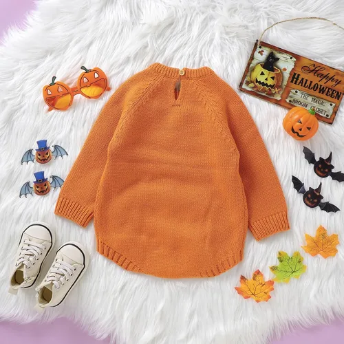 Vista 7 de GOOCHEER Suéter con estampado de cara de calabaza para bebé, niño, niña, Halloween, sudadera de manga larga, ropa de otoño e invierno