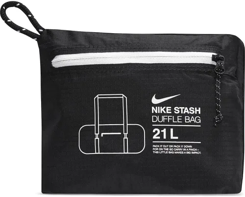 Vista 5 de Nike Bolsa de lona ligera y plegable Stash, Negro